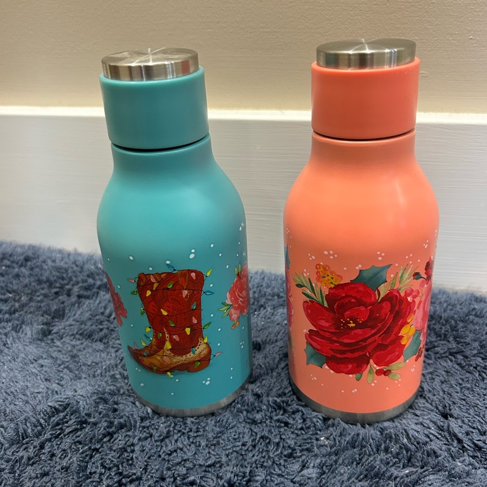 Pioneer Woman Insulated Bottles - Blue and Orange